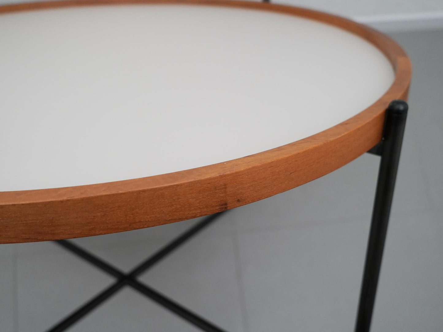 ラウンド リビングテーブル チーク アイアン 丸 / Round Living Table Teak
