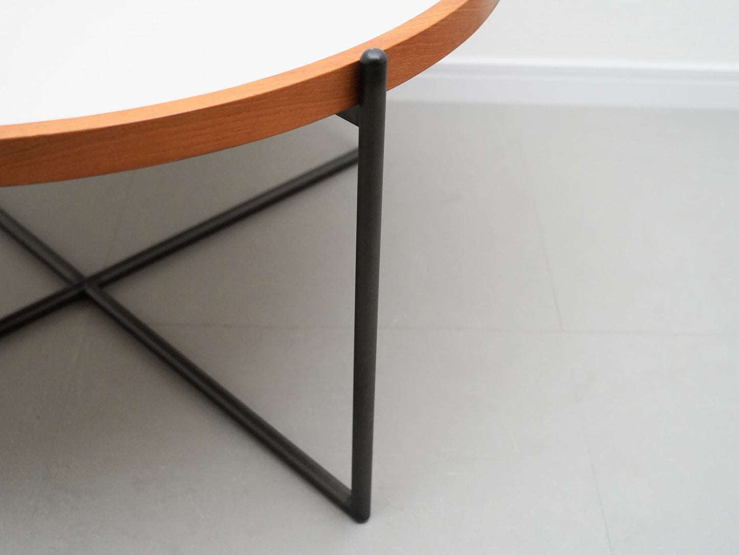 ラウンド リビングテーブル チーク アイアン 丸 / Round Living Table Teak