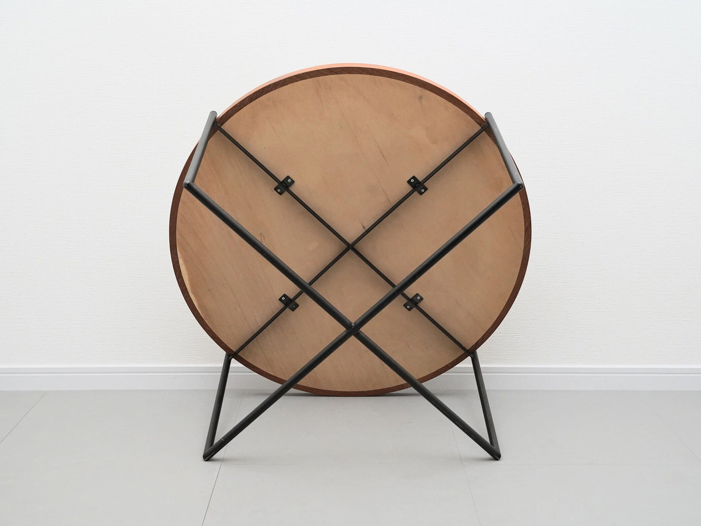 ラウンド リビングテーブル チーク アイアン 丸 / Round Living Table Teak