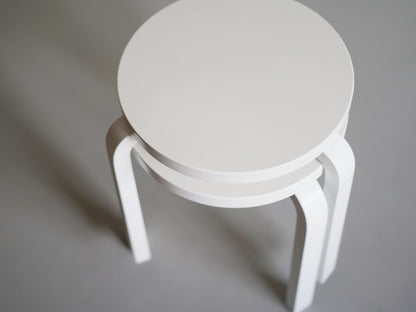 スツール60 ホワイト ラッカー アルヴァ・アアルト アルテック ① / Stool60 Alvar Aalto Artek