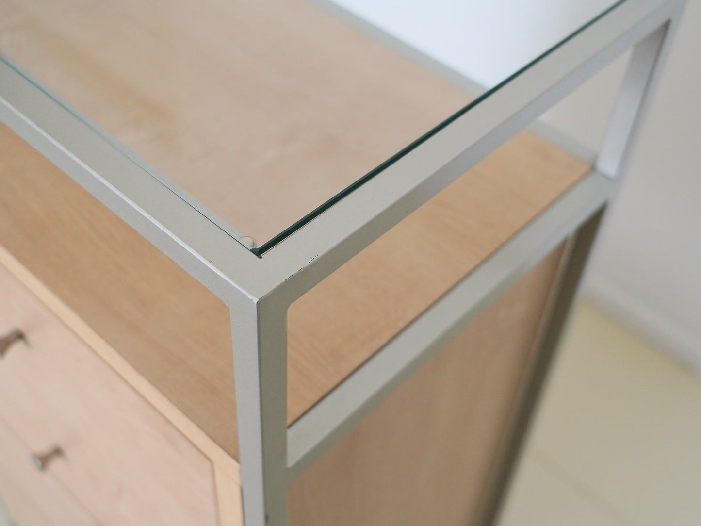 ガラスキャビネット チェスト シェルフ ナチュラル / Glass Cabinet Shelf