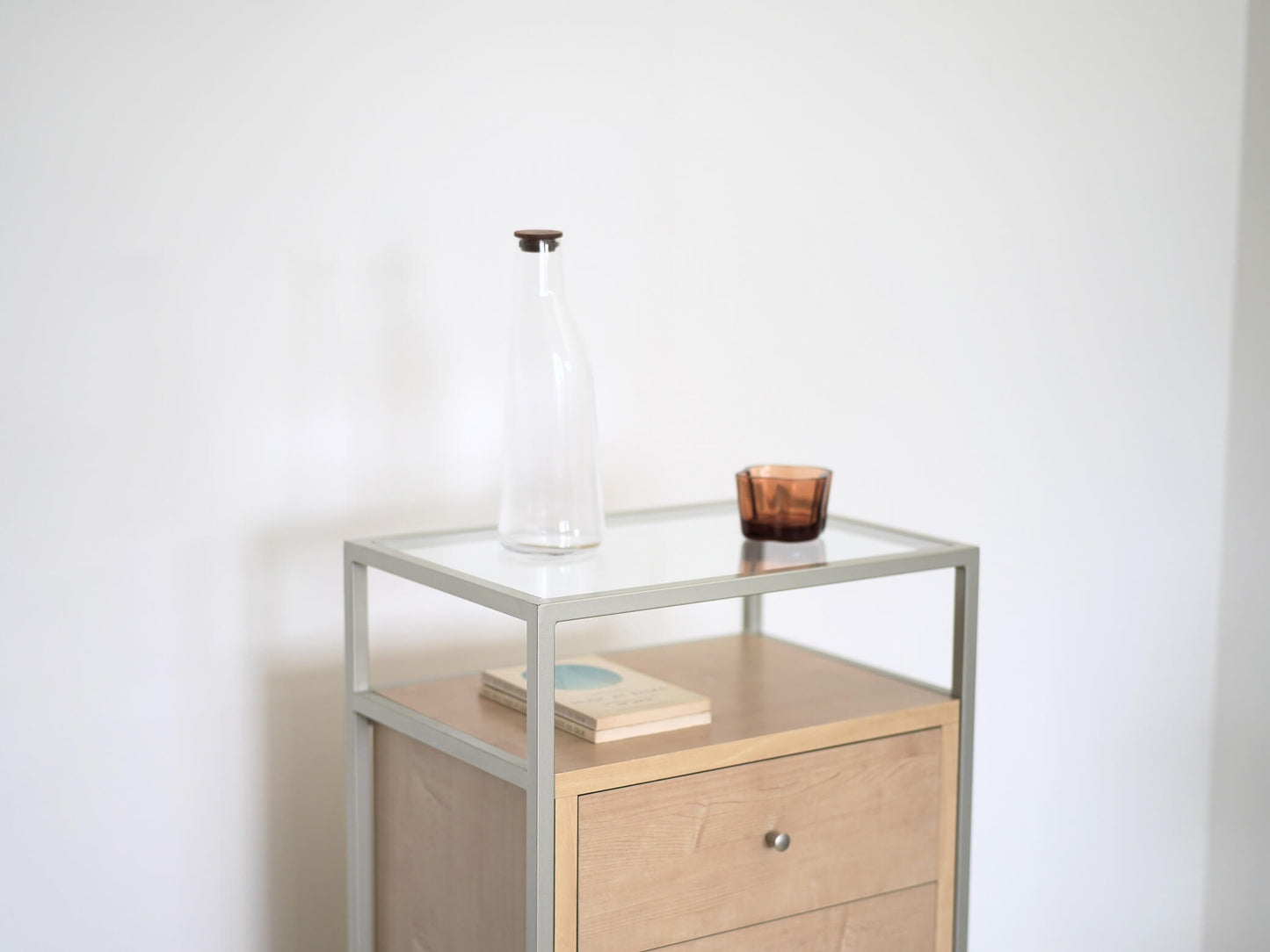 ガラスキャビネット チェスト シェルフ ナチュラル / Glass Cabinet Shelf