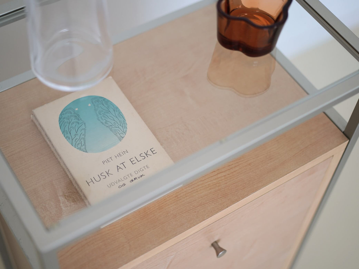 ガラスキャビネット チェスト シェルフ ナチュラル / Glass Cabinet Shelf