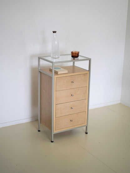 ガラスキャビネット チェスト シェルフ ナチュラル / Glass Cabinet Shelf