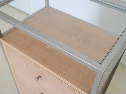 ガラスキャビネット チェスト シェルフ ナチュラル / Glass Cabinet Shelf