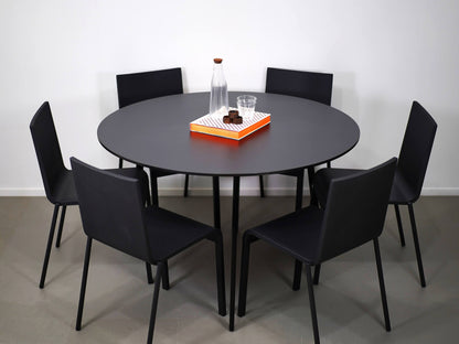 ロナン＆エルワン・ブルレックがデザインした中古・ユーズドのマジスのストライプド丸テーブルΦ120cmブラック