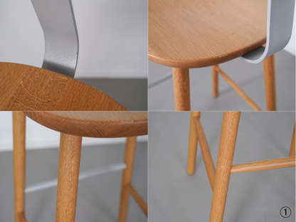 T&O T3 バースツール ハイ オーク×シルバー ジャスパー・モリソン マルニ木工 / T3 Bar Stool High Jasper Morrison MARUNI COLLECTION