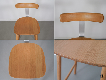 T&O T3 バースツール ハイ オーク×シルバー ジャスパー・モリソン マルニ木工 / T3 Bar Stool High Jasper Morrison MARUNI COLLECTION