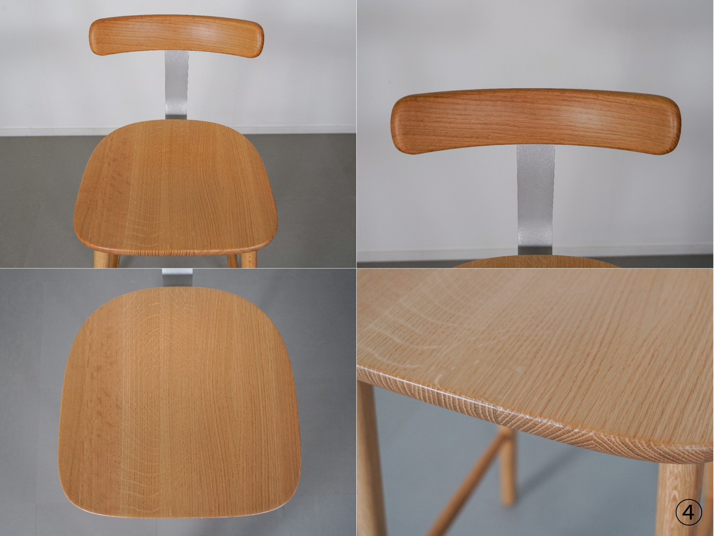 T&O T3 バースツール ハイ オーク×シルバー ジャスパー・モリソン マルニ木工 / T3 Bar Stool High Jasper Morrison MARUNI COLLECTION